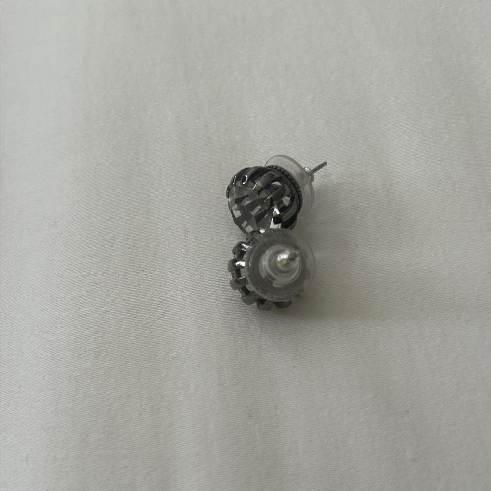 Betsey Johnson Silver/ Gunmetal Stud Earrings